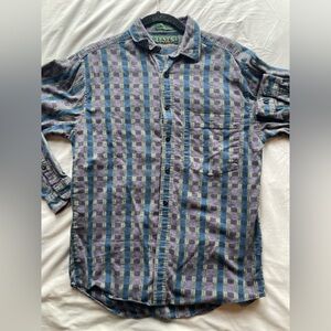 Levi's Blue and Purple Plaid Button-Up Shirt - Sm